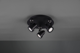 Trio lighting plafondspot Goa led, 3-lichts zwart incl. lichtbron