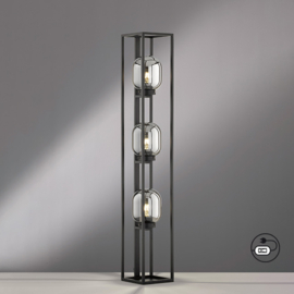 Fischer & Honsel vloerlamp Regi, 3-lichts zwart