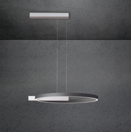 Escale hanglamp Midnight single led, aluminium-antraciet incl. touchdimmer 60 cm