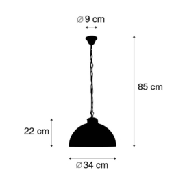 Qazqa hanglamp Magna Classic, roest bruin 34 cm