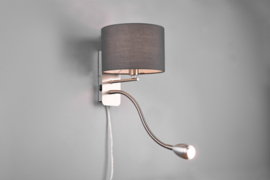 Trio lighting wandlamp Hotel, mat nikkel