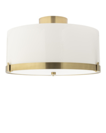 By Rydéns Marcel plafondlamp Ø40 cm messing/wit