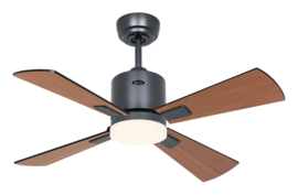 Casafan Plafondventilator ECO NEO III 92 Basaltgrijs - Zwart/Teak WiFi met led