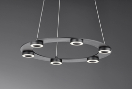 Helestra  hanglamp Eight led, 6-lichts zwart