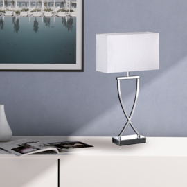 Fischer & Honsel  tafellamp Anni, chroom met witte kap
