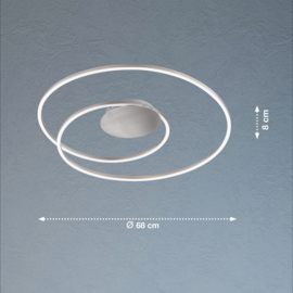 Fischer & Honsel plafondlamp Holy led, mat nikkel 68 cm