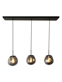 Light trend hanglamp Din ei, 3-lichts met smoke glas