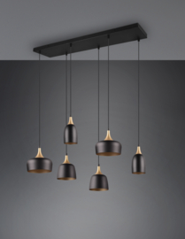 Trio lighting hanglamp Chiraz, 6-lichts mat zwart