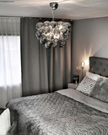 By Rydéns hanglamp Gross, chroom 37-lichts smoke glas