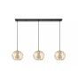 Lucide hanglamp Danza, 3 -lichts mat goud-messing