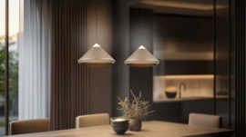 Trio lighting  hanglamp Laguna led, 1-lichts koffie bruin