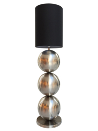 Light trend vloerlamp Bal , mat nikkel met zwarte kap
