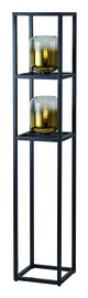 Freelight vloerlamp Dentro, 2-lichts zwart met goud glas