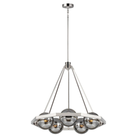 Elstead lighting hanglamp Harper, 5-lichts smoke glas