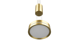 Trio lighting hanglamp Franklin led, mat messing met switch dimmer