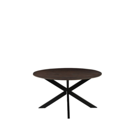 Label 51 Eettafel Otis, espresso mangohout | zwart metaal 130 cm