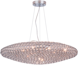 Linea Verdace hanglamp Treasure met K9 kristal, 9-lichts chroom 67 cm incl. ledbron