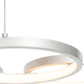 Qazqa hanglamp Rondas led, 3-lichts mat nikkel incl. switch dimmer 52 cm