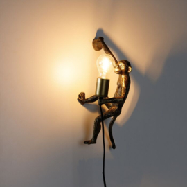 Vintage wandlamp goud - Animal Monkey