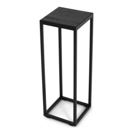 Spinder design Zuil Daniël Pillar, zwart met massief eiken blad 60 cm