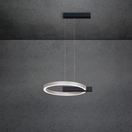 Escale hanglamp Midnight single led, zwart-aluminium incl. touchdimmer 40 cm