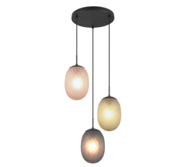 Trio lighting hanglamp Facette, 3-lichts rond