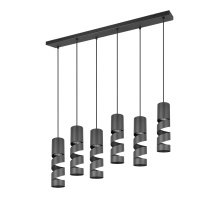 Trio lighting hanglamp Stream, 6-lichts zwart
