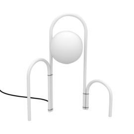 Pujol Lighting tafellamp Sunset, wit met wit glas