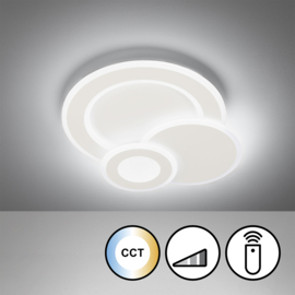 Fischer & Honsel plafondlamp Joster led, wit incl. afstandsbediening