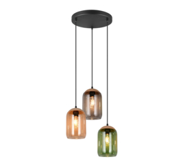 Trio lighting hanglamp Cork, 3-lichts rond
