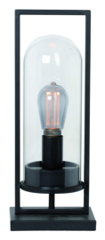 Tafellamp Tiburio, zwart-helder glas 43 cm