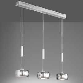 Fischer&honsel hanglamp Colette, 3-lichts mat nikkel