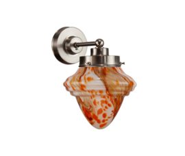 Old timerlight wandlamp Oak, oranje marmer glas