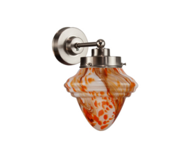 Wandlamp Oak, oranje marmer glas
