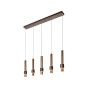 Lucide hanglamp Margary led, 5-lichts koffie