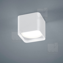 Helestra plafondlamp Dora led, mat wit met gesatineerd glas