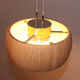 Fischer&honsel hanglamp Shine wood led, 3-lichts zwart-eiken
