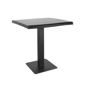Label 51 Restauranttafel, zwart mangohout | zwart metaal 70x70 x74cm