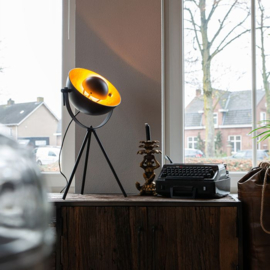 Tafellamp Magnax, zwart - goldleaf 63,3 cm hoog