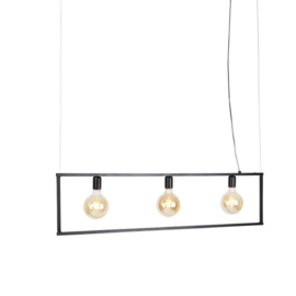 Qazqa hanglamp Cage Simple, 3-lichts zwart