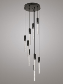 Light trend hanglamp Kiki, 9-lichts zwart rond