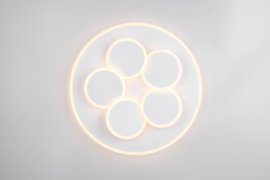 Trio lighting plafondlamp Mandala led, mat wit incl. switch dimmer