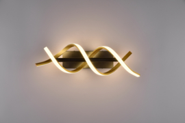 Trio lighting wandlamp Sequence led, mat messing incl. switch dimmer