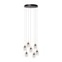 Lucide hanglamp Berliane led, 7-lichts zwart-transparant glas