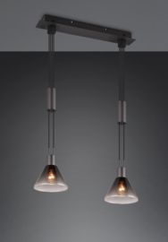 Trio lighting hanglamp Stanley, 2-lichts zwart