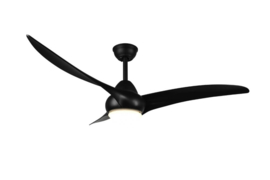 Trio lighting plafond ventilator Alusund led, zwart met afstandsbediening