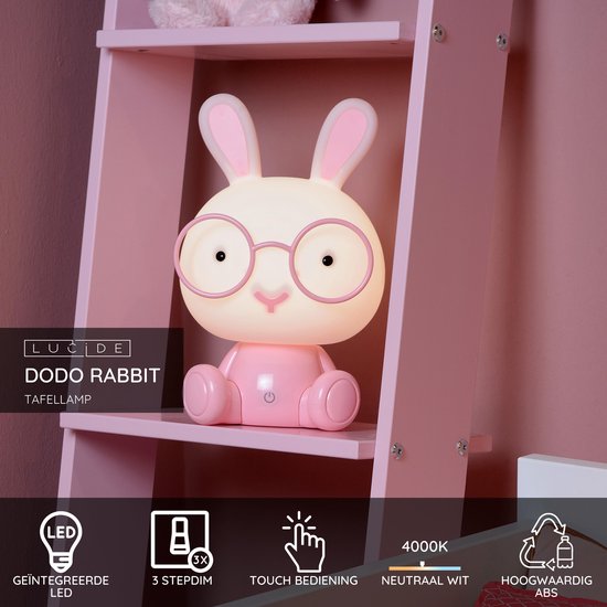 Lucide  tafellamp Doddo Rabbit led, roze