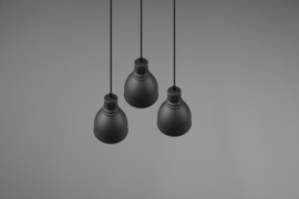 Trio lighting hanglamp Henley, 3-lichts zwart