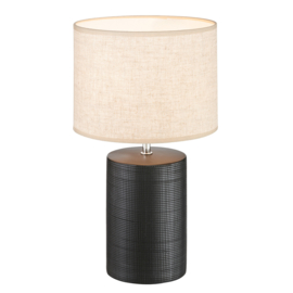 Fischer & Honsel  tafellamp Bois, zwart met zand kleurige kap
