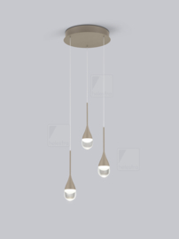 Helestra hanglamp Deep led, 3-lichts caffee